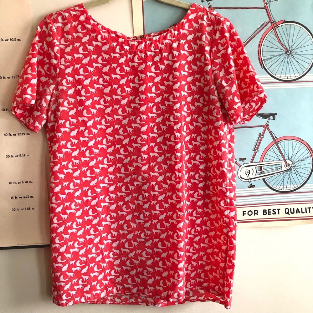 Cat Print Dress